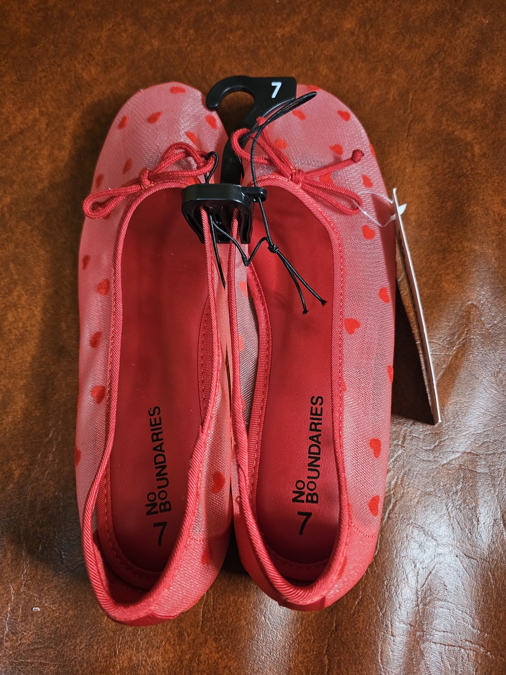 No Boundaries Women's Red Mesh Ballet Flats Size 7